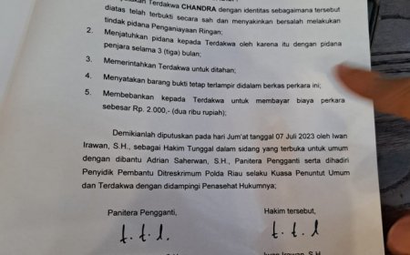 Saudara Korban Kritik Polda Riau Terkait Lambatnya Eksekusi Chandra Alias Aguan