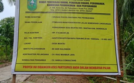 Kades Muntai Bengkalis Apresiasi Gubri Syamuar Suksesnya Pembangunan Semenisasi