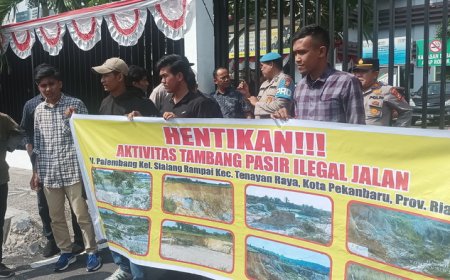 Tambang Ilegal di Tenayan Raya, Gerakan Aktivis Se Riau Demo Polda dan Kejari Pekanbaru