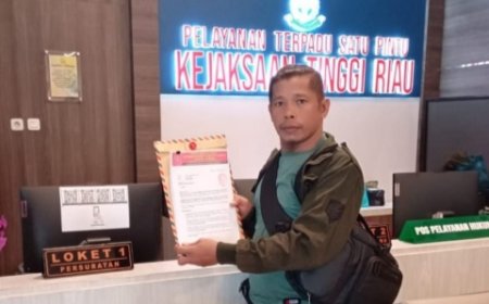 DPP SPKN Laporkan Proyek Peningkatan Jalan Putri Hijau Rohil ke Kejati Riau