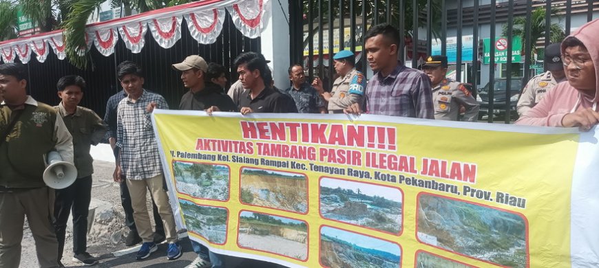 Tambang Ilegal di Tenayan Raya, Gerakan Aktivis Se Riau Demo Polda dan Kejari Pekanbaru