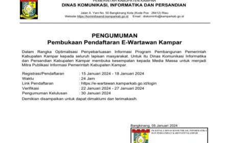 Diskominfo Kampar Buka Kerjasama Media E-Wartawan 2024