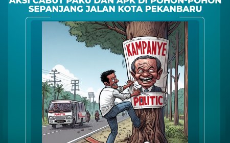 Aksi Peduli Lingkungan Riau Bakal Cabut Spanduk Yang Terpaku di Pohon