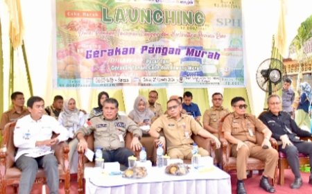 Pemprov Riau Bersama Asisten III Setda Kampar lakukan launching Pangan Murah di Desa Karya Indah