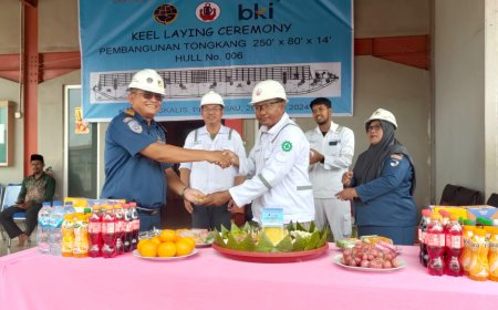 PT BDP Gelar Keel Laying Ceremony Pembangunan Tongkang Hull No 006