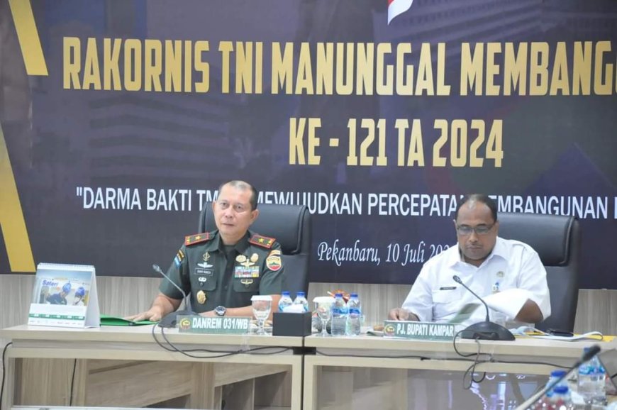 Rakornis TMMD ke-121 TA 2024 di Makorem 031/WB melalui Vicon