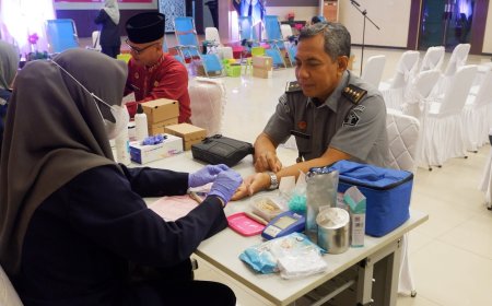 Hari Pengayoman KE-79, Rutan Pekanbaru Ikuti Kegiatan Donor Darah di Kanwil Kemenkumham Riau