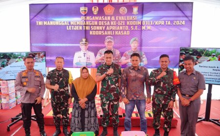 Pj Bupati Kampar Sambut Kedatangan Letjen TNI Sonny Aprianto beserta Tim Wasev TMMD Ke-121