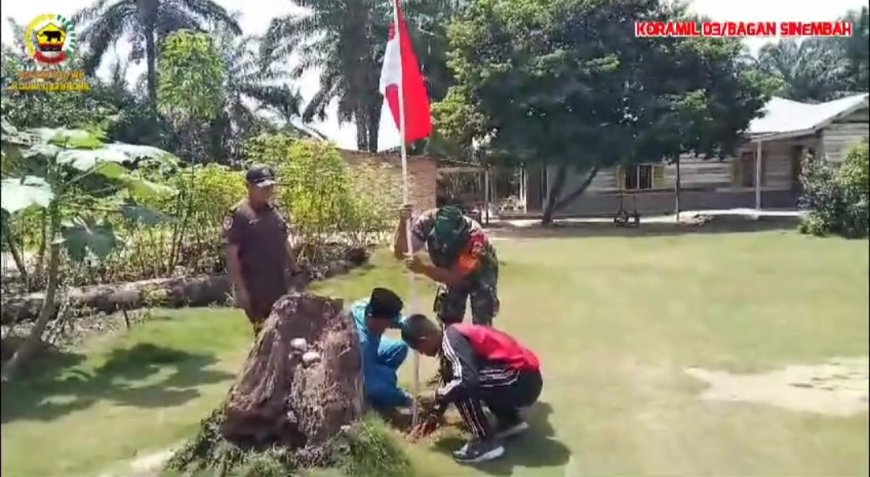 Kodim 0321 Rohil Melalui Jajaran Koramil Himbau Masyarakat Kibarkan Bendera Meriahkan HUT RI ke-79