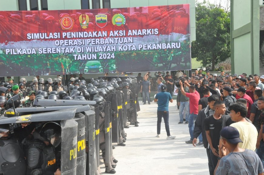 Korem 031/WB kerahkan 1000 Pesonel TNI, dan Polri Dalam Simulasi Pengamanan Pilkada