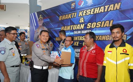 Acara Hari Lalu Lintas Bhayangkara Ke-69 Ditlantas Gelar Kegiataan Bansos, Baksos & Bakti Kesehatan