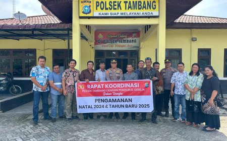 Rapat Koordinasi Polsek Tambang dengan Pengurus Gereja Jelang Nataru