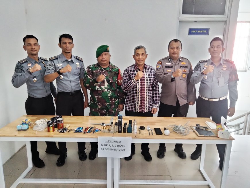 Tindak lanjuti Arahan Menteri Imipas, Lapas Narkotika Rumbai Gelar Razia Insidentil