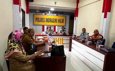 Polres Inhil Prakarsai  Pelaksanaan Rapat Koordinasi Pembentukan Percontohan Sekolah Tertib Lalu Lintas
