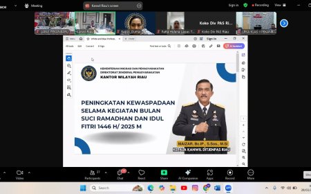 Lapas Pekanbaru Ikuti Penguatan dari Kepala Kanwil Ditpenjas Riau