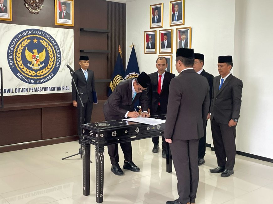 Kakanwil Ditjenpas Riau Lantik Kasi Binadik Lapas Pekanbaru