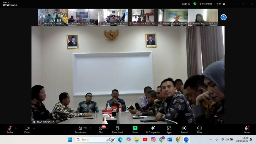 Tingkatkan Pelayanan Hari Raya Idul Fitri, Jajaran Lapas Pekanbaru Ikuti Arahan Dirpatnal