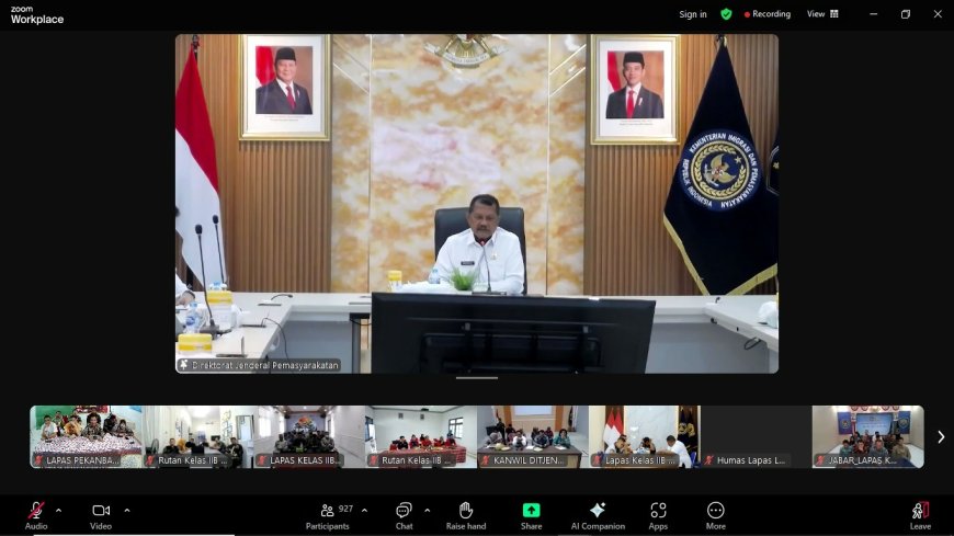 Jajaran Lapas Pekanbaru Ikuti Pengarahan Dirjenpas Secara Virtual