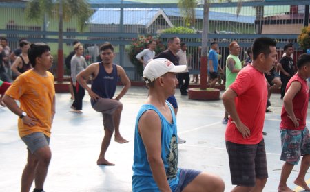 Lapas Kelas IIA Pekanbaru Gelar Senam Pagi Bersama WBP