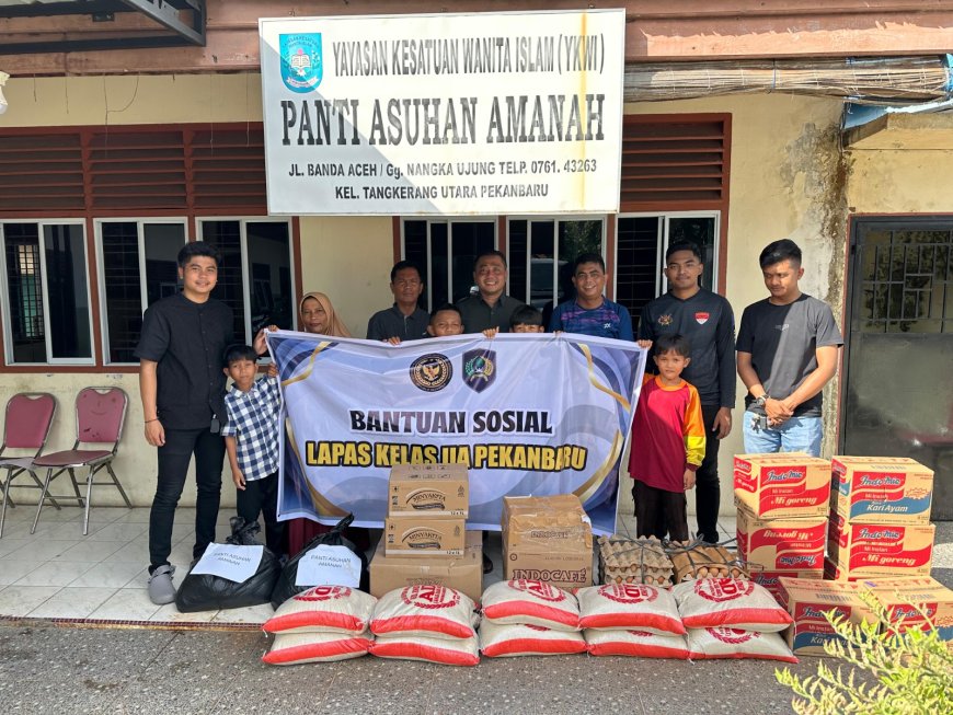 Rayakan Idul Adha, Lapas Kelas IIA Pekanbaru Salurkan Bantuan Sosial ke Panti Asuhan