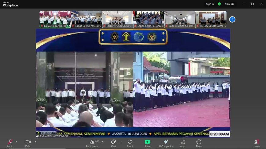 Lapas Pekanbaru Apel Bersama Pegawai di Lingkungan Kemenko