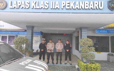 Wujudkan Sinergitas, Lapas Pekanbaru Terima Patroli Sabhara Polsek Bukit Raya