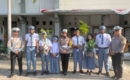 Satlantas Polres Kampar Gandeng SMA N 1 Bangkinang Kampanyekan Keselamatan Berkendara