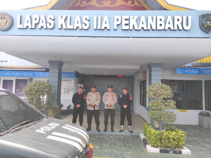 Wujudkan Sinergitas, Lapas Pekanbaru Terima Patroli Sabhara Polsek Bukit Raya