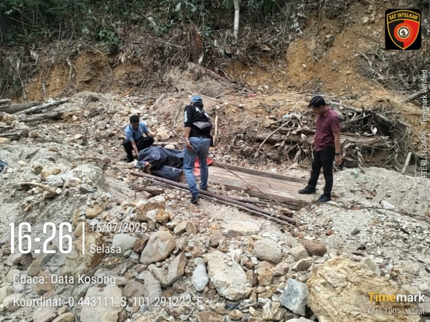 Polsek Singingi Lakukan Pengecekan Lokasi PETI di Sungai Ongau