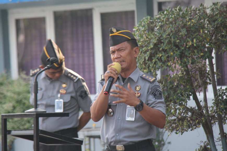 Apel Pagi Lapas Kelas II A Pekanbaru, Himbau Semangat Dalam Bertugas