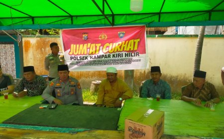 Kapolsek Kampar Kiri Hilir Gelar Jumat Curhat, Dengar Aspirasi Warga Sungai Pagar