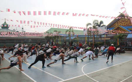 Lapas Pekanbaru Gelar Senam Pagi Rutin Bersama WBP