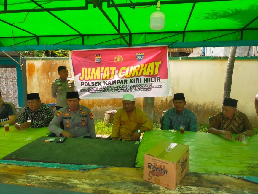 Kapolsek Kampar Kiri Hilir Gelar Jumat Curhat, Dengar Aspirasi Warga Sungai Pagar