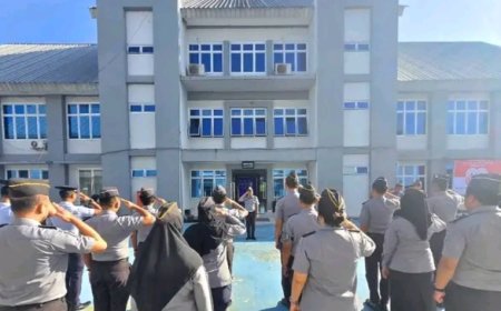 Kasi Adm Kamtib Pimpin dan Berikan Amanat Apel Pagi Lapas Narkotika Rumbai