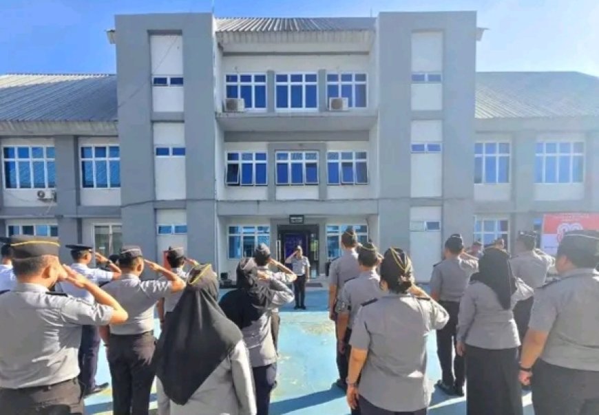 Kasi Adm Kamtib Pimpin dan Berikan Amanat Apel Pagi Lapas Narkotika Rumbai