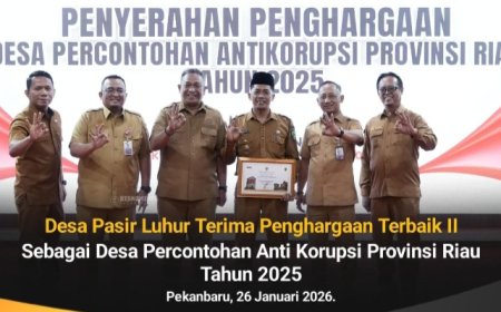 Desa Pasir Luhur Terima Penghargaan II Desa Percontohan Anti Korupsi